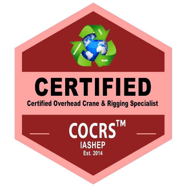 Certified Overhead Crane & Rigging Specialist (COCRS) badge