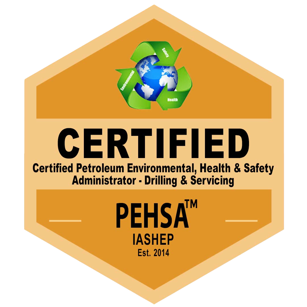 Certified Petroleum Environmental, Health & Safety Administrator - Drilling & Servicing (PEHSA) badge
